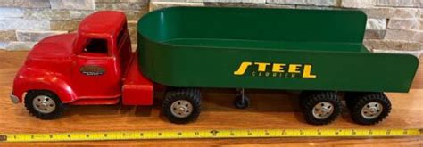 vintage toy dump truck diecast cab box steel frame|VINTAGE 1954 TONKA TOYS MOUND METALCRAFT INC..